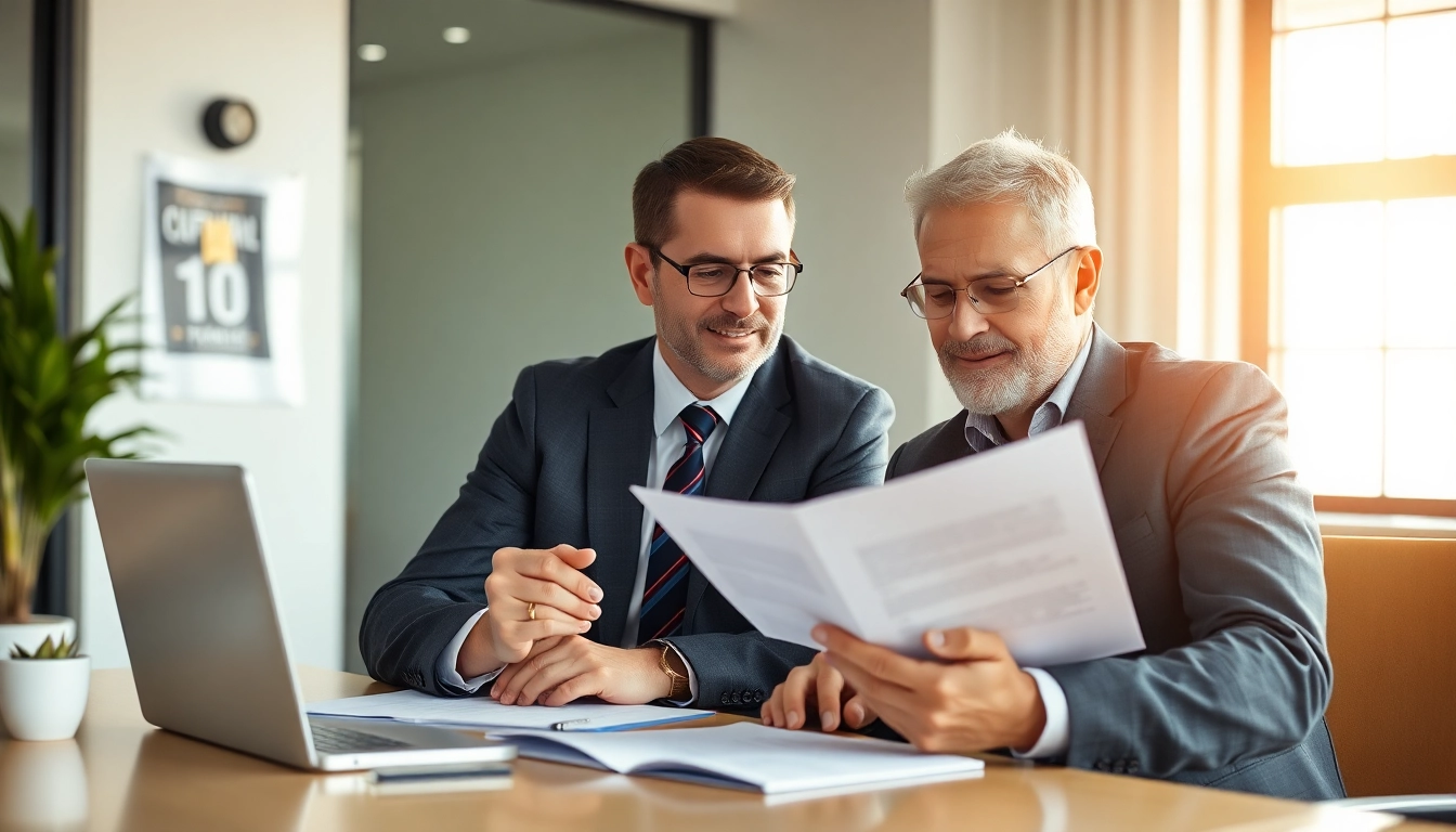 Pension Guide Financial advisor discussing retirement planning with a client in a professional