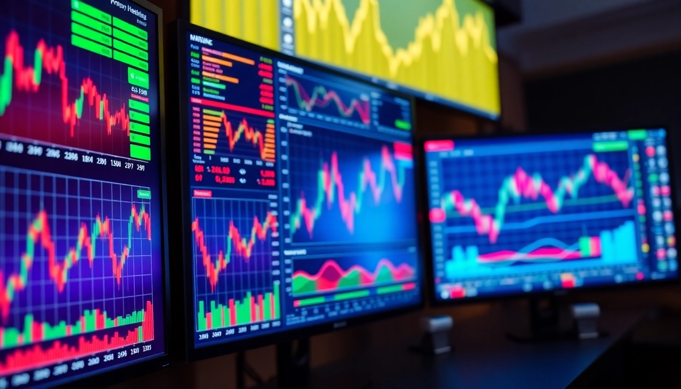 Trading view software dashboard showcasing detailed market charts and analysis tools for